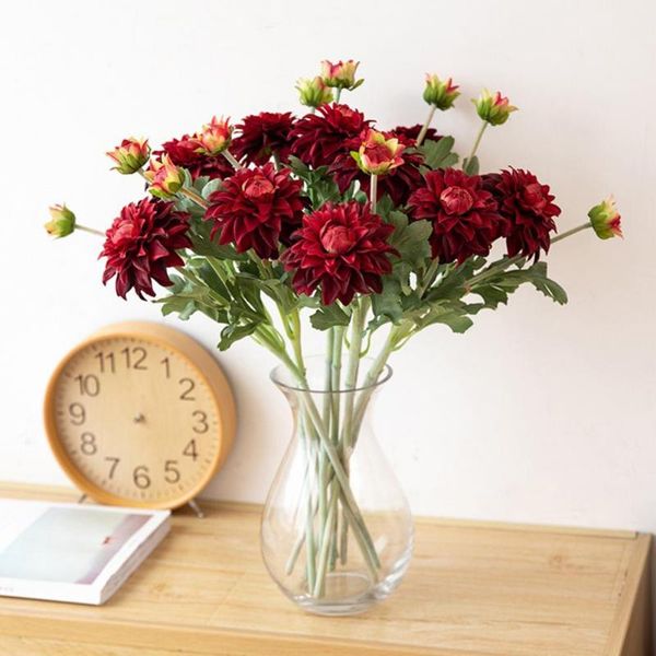 

decorative flowers & wreaths artificial flower multi-use bright-colored faux silk simulation dahlia display for gifts