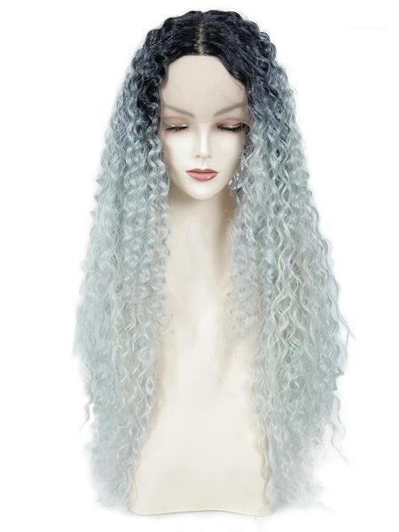

24"long wavy wigs for women synthetic hair cosplay1, Black