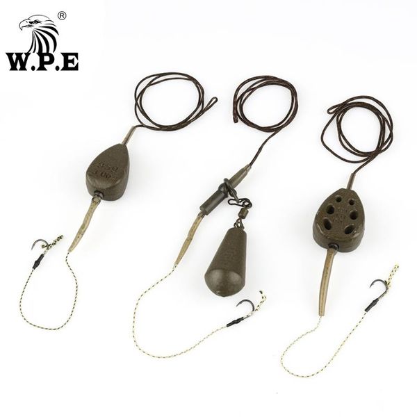 

w.p.e carp fishing rig hair 1pcs/set 85g/98g/116g lead core line europe carpfish hook group sharp tackle hooks