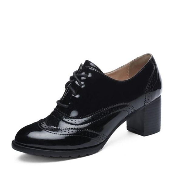 

dress shoes autumn 2022 pantent leather pumps for women spring office lady med heels bullock bc s2021092210, Black