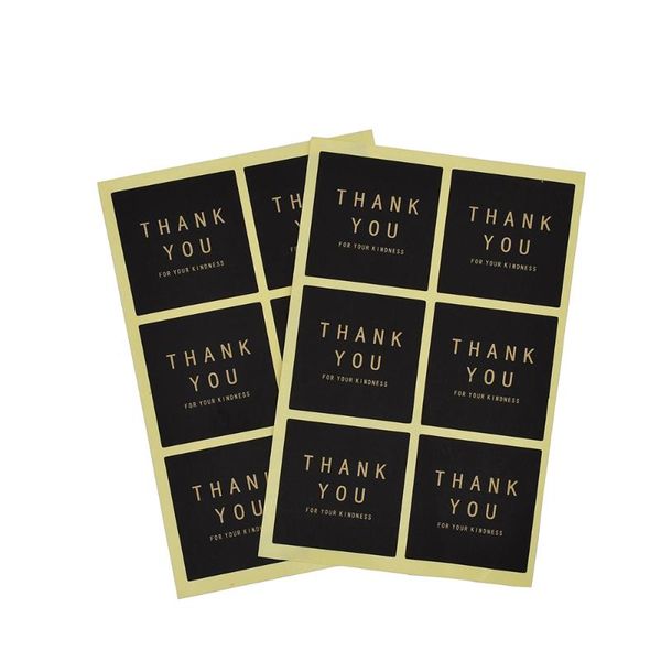 

30pcs label sticker thank you round square kraft paper biscuit bag gift decorative wrap