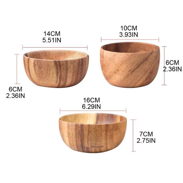 

bowls natural acacia wood bowl grain basin fruit plate rice ramen salad container