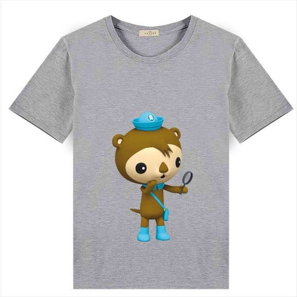 

children boys shellington t shirts short sleeve girls print octonaut cotton kids tee, Blue