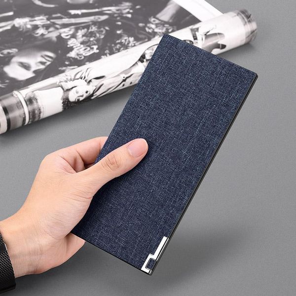 

wallets men wallet canvas purse card holder slim long pl195226, Red;black
