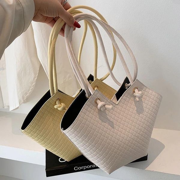 

evening bags handbag weave pu leather crossbody bag for women 2021 summer shoulder handbags and purses female travel totes