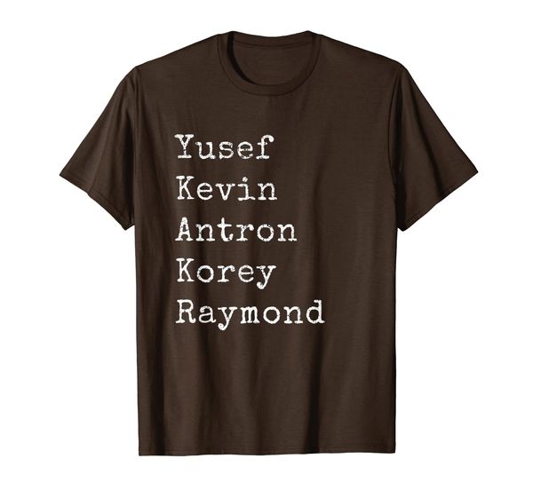 

Mens Mens The Central Park Five / Exonerated 5 Names T-Shirt, Mainly pictures