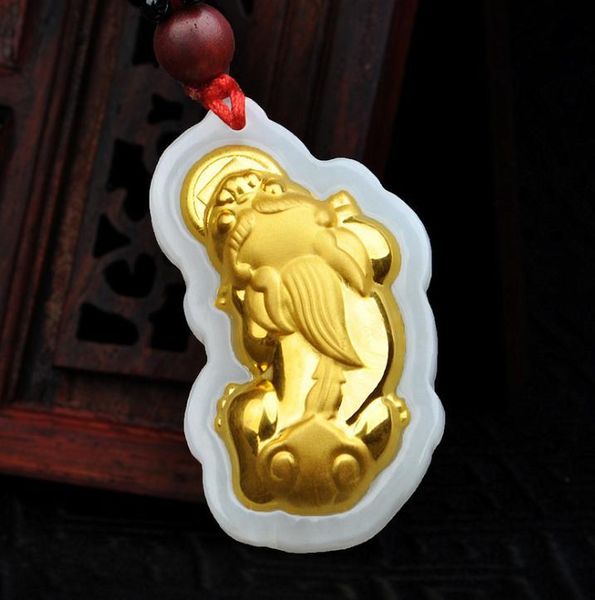

gold inlaid jade inlay and tian yulong pendanth22# lockets, Silver