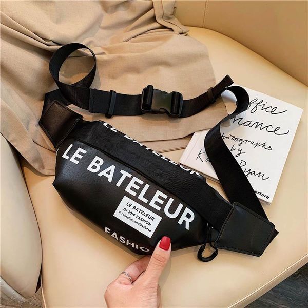 

personality waist bag fashion waterproof black white belt travel casual chest outdoor pack da60yb bags