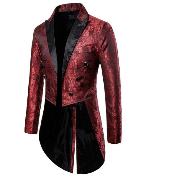 

men's suits & blazers charm mens tailcoat long jacket goth steampunk fit suit cardigan coat cosplay praty single breasted swallow unifo, White;black
