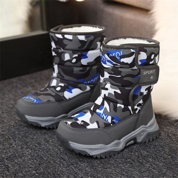 Crianças sapatos casuais meninas meninos antiderrapante pata morna neve botas de neve inverno tênis crianças calçados ao ar livre bota acolchoado impermeável 220222