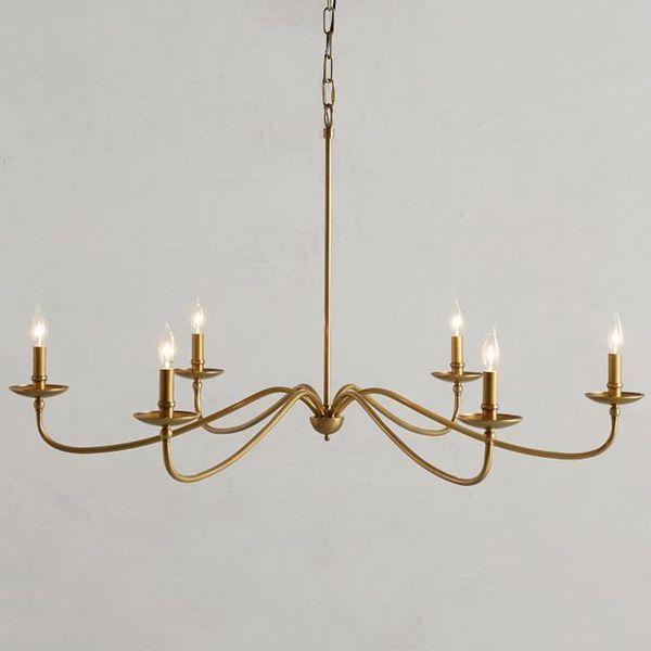 

american style brass iron candle pendant lights for living room bedroom decoration hanging light fixtures lamps