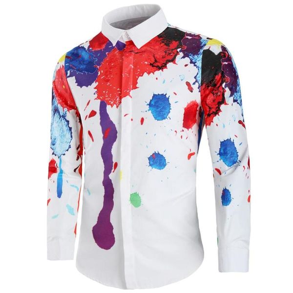 

color pattern pattern men s long-sleeved shirt comfortable fit fashion retro style travel office entertainment, White;black