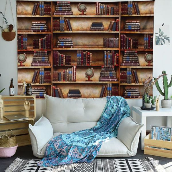 

tapestries 150x130cm polyester bookshelf tapestry multi-use wall hanging beach towel tablecloth home background decoration blanket