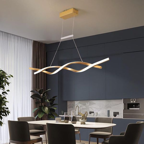 

kobuc aluminium pendant lights modern creative hanging light black gold ceiling suspension 36 38 46w for dinging room lamps