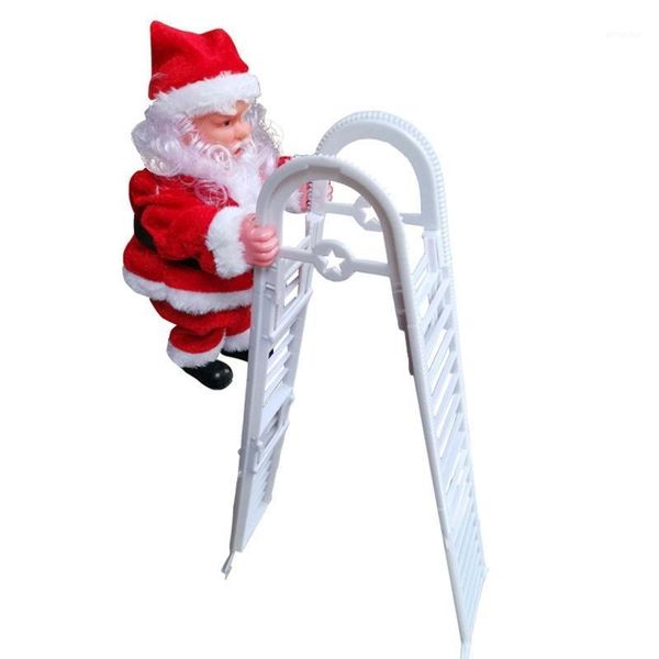 

christmas decorations electric santa claus doll with bag climbing ladder xmas party decor