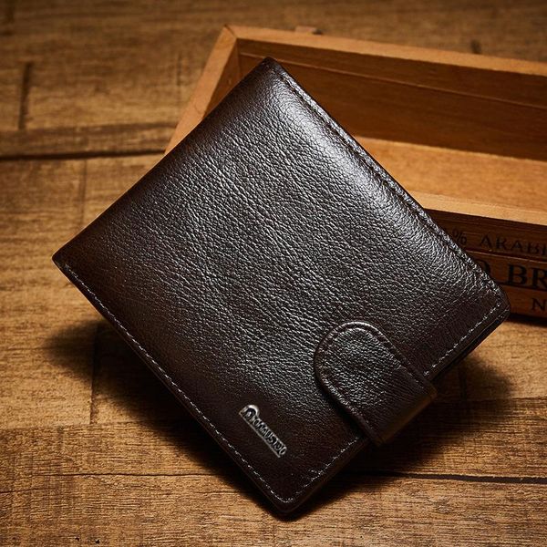 

wallets fashion genuine leather short interior slot pocket men, Red;black