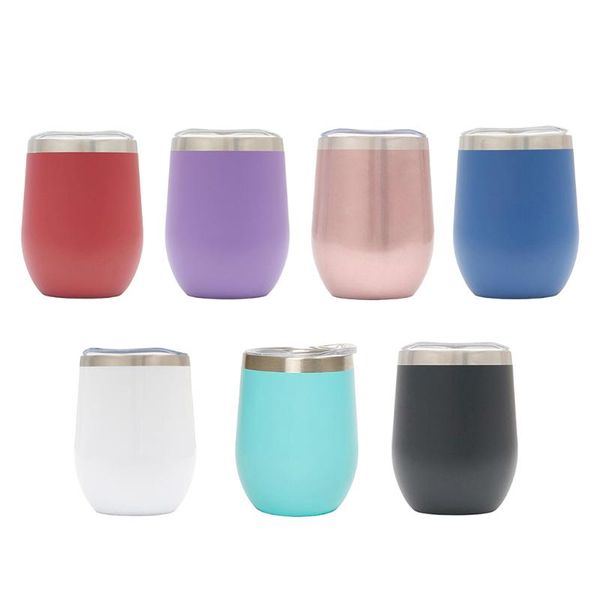 

colorful 12oz wine glass tumbler stainless steel vacuum insulated cup water bottles