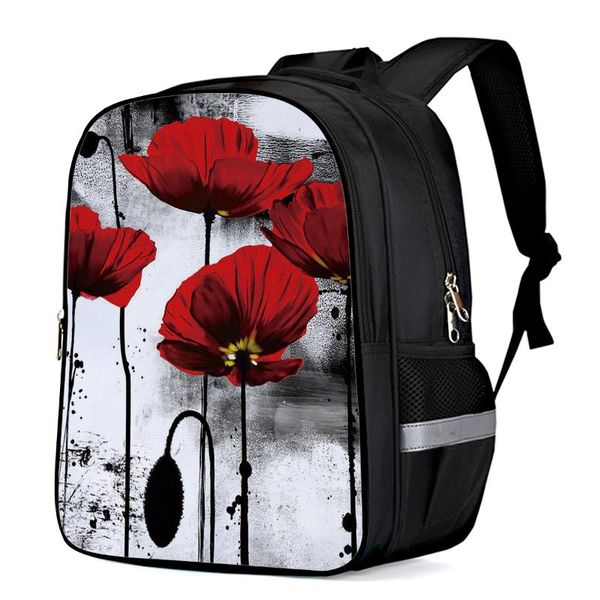 

backpack ink poppy flower schoolbag children school boy girl kindergarten