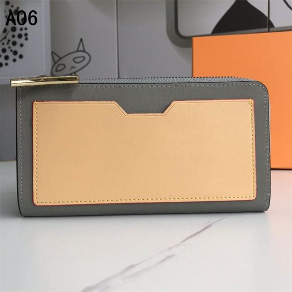 

men designers long wallets single zipper wallets pairs men women leather wallet lady ladies long purse with orange box card 63237 20*12*2cm