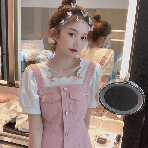 

women's t-shirt women summer purple black t shirt girl cute korean style solid color 2021 kawaii female drop, White