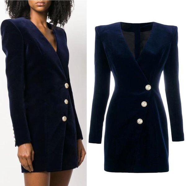 

casual dresses 2021 brand fashion solid color velvet fabric v-neck long-sleeved slim temperament woman dress black and blue, Black;gray