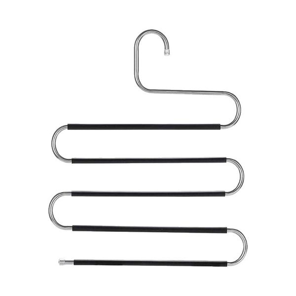 

hangers & racks multifunctional stainless steel hanger closet save space hook trouser storage rack s-shaped 5-layer