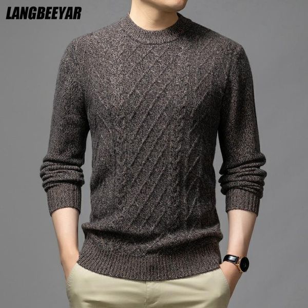 

men's sweaters wool 100% grade thick fashion designer crew brand knit pullover mens sweater winter korean casual jumper men clothing, White;black