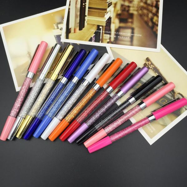 

ballpoint pens 100pcs/set crystal diamond pen metal color can be customized, Blue;orange