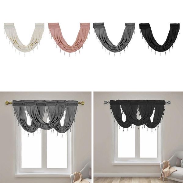 

curtain & drapes 1pc kitchen valances living room windows rod pocket