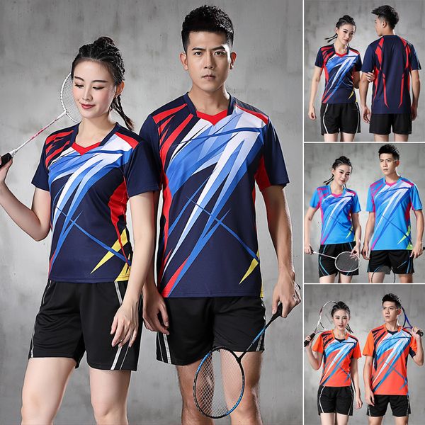 

tracksuits jerseys men's and women's summer badminton sportswear short sleeve suit quick drying net volleyball table tennis shirt, Gray