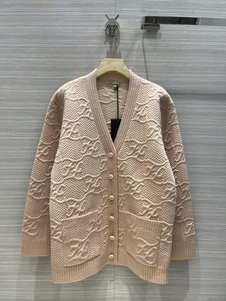 

2021 autumn milan runway sweaters v neck long sleeve women's sweater high end jacquard cardigan designer coats 0905-2, White;black