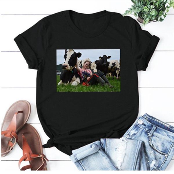 

and women cartoon casual men t shirt short sleeve womens koe knuffelen ladies cow graphic female tee harajuku, White;black