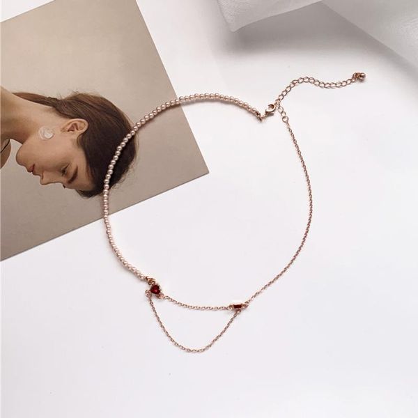 

chains in 2021 south korea fashion paragraph choker cute/romantic sell like cakes metal jewelry contracted pendant women necklace, Silver