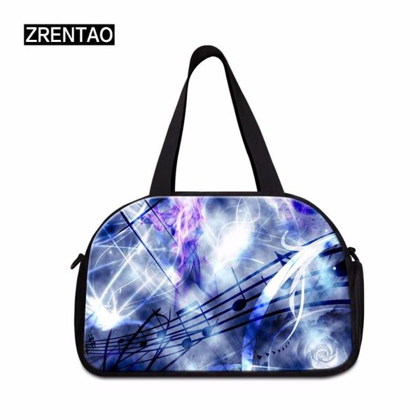 

duffel bags zrentao casual crossbody 3d musical note print travel large capacity hand luggage with shoes pocket