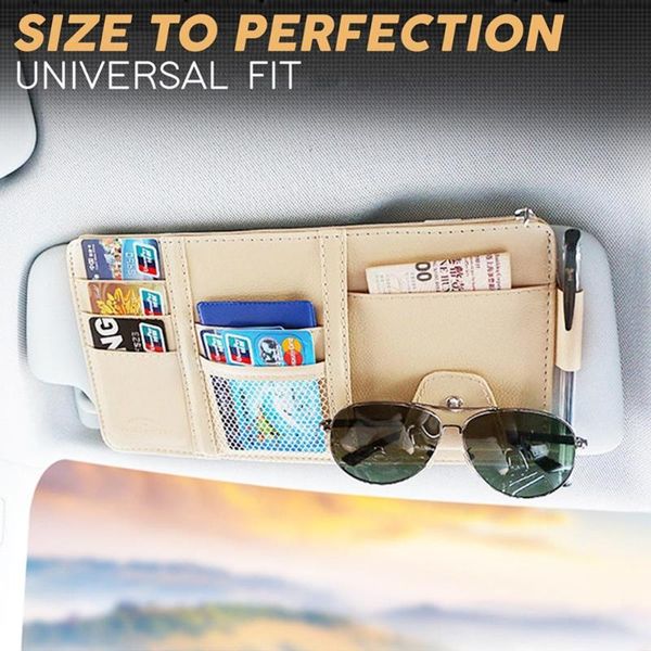 Organizer per auto Drop Visiera parasole Bill Pen Porta biglietti da visita Borsa portaoggetti Occhiali da sole Clip Accessori per riordino