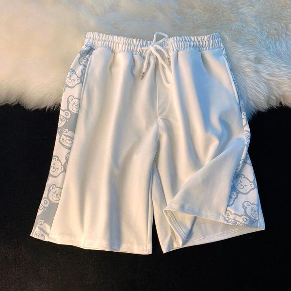 

women's shorts summer little bear women casual cartoon loose high waisted biker sweatshorts young fashion basic wearing soft nice, White;black