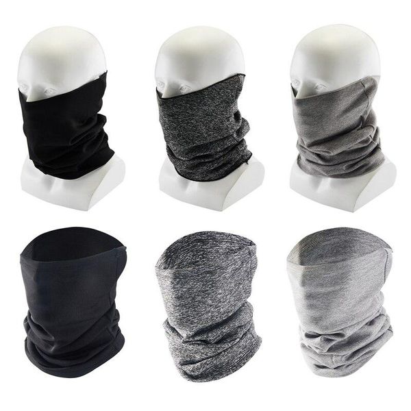 

winter fleece cycling scarf outdoor windproof bandana multifunction magic turban hiking camping neck warm breathable cover caps & masks, Black