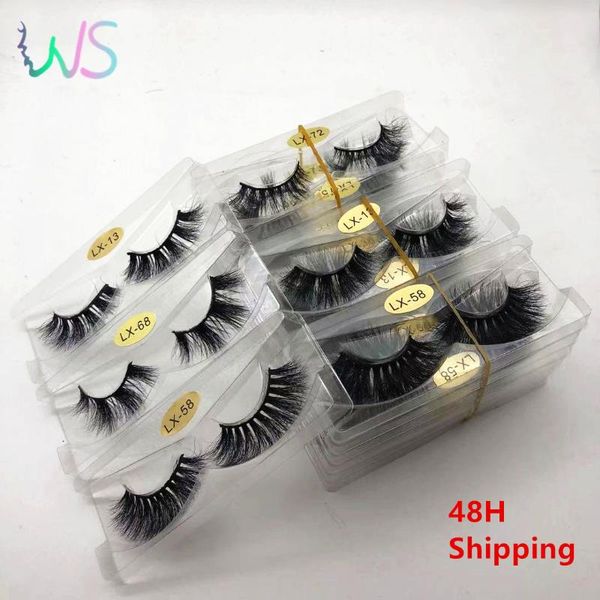 

mink lashes 50 pairs in bulk short wholesale natural wispy fake eyelashes 100% real hair comfortable wear with brushes false