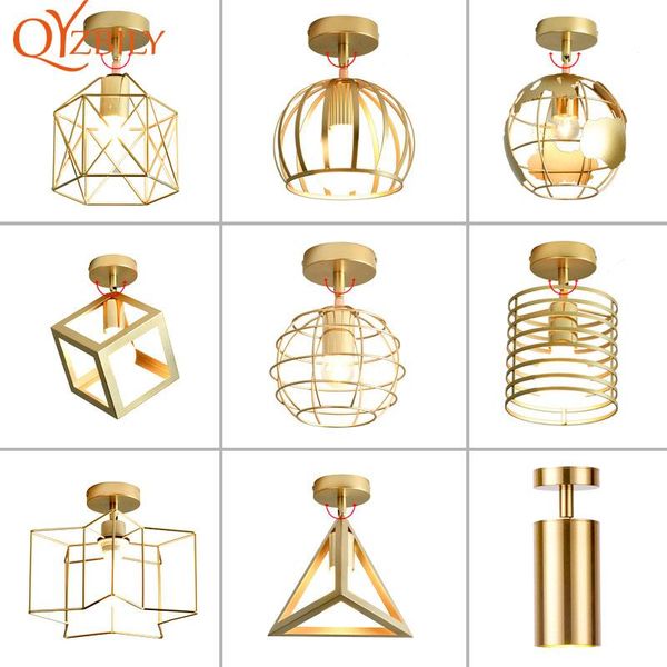 

modern ceiling light lamp fixtures loft vintage design living room industrial bedroom gold metal home deco lights
