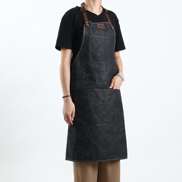 

backpack oil wax canvas with leather apron gardening tools barbecue