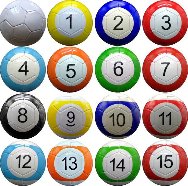 

3# 7 inch inflatable snook soccer ball party favor 16 pieces billiard snooker football for snookball outdoor game gift dh9470