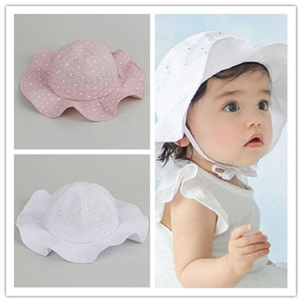 

fashion 1-6years kids hat baby girl solid white pink cap summer outdoor sun beach caps & hats, Yellow