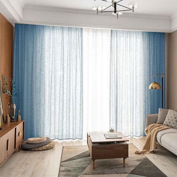 

simple solid flax tulle curtains for the kitchen living room bedroom super soft sheer grey windows cortinas dormitorio drapes curtain &