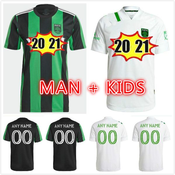 

man kids kit 2021 2022 austin fc soccer jersey 21 22 redes cecilio football shirt, Black;yellow