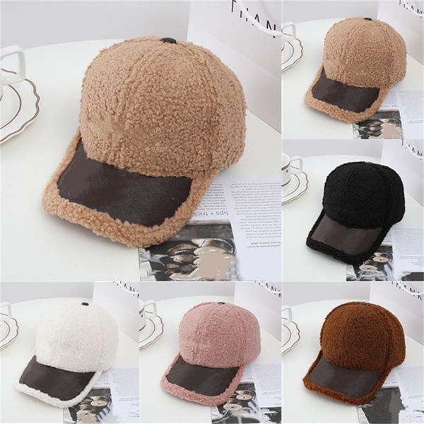 

winter baseball cap thickened warm l letter lamb feather cap, Blue;gray