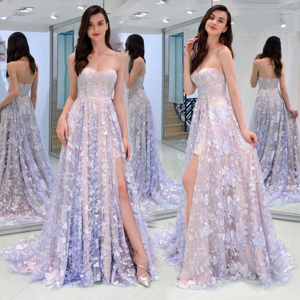 

luxury party evening dress autumn lace strapls, White;pink