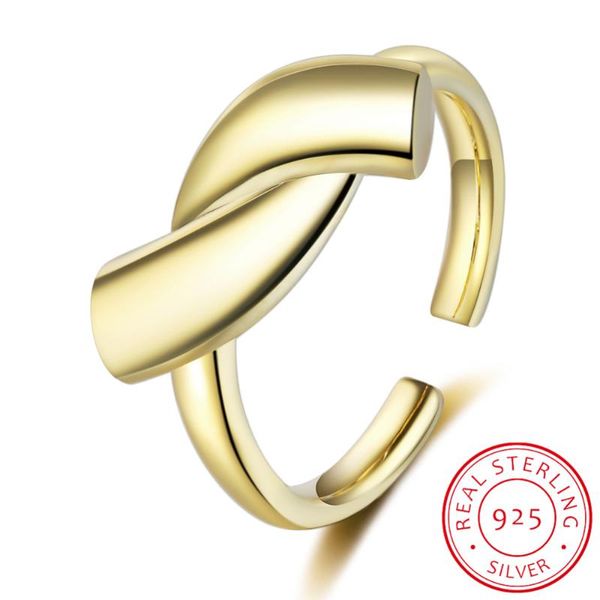 

cluster rings ins minimalist geometry 925 sterling silver for women resizable handmade bijoux argent massif pour femme jewellery, Golden;silver