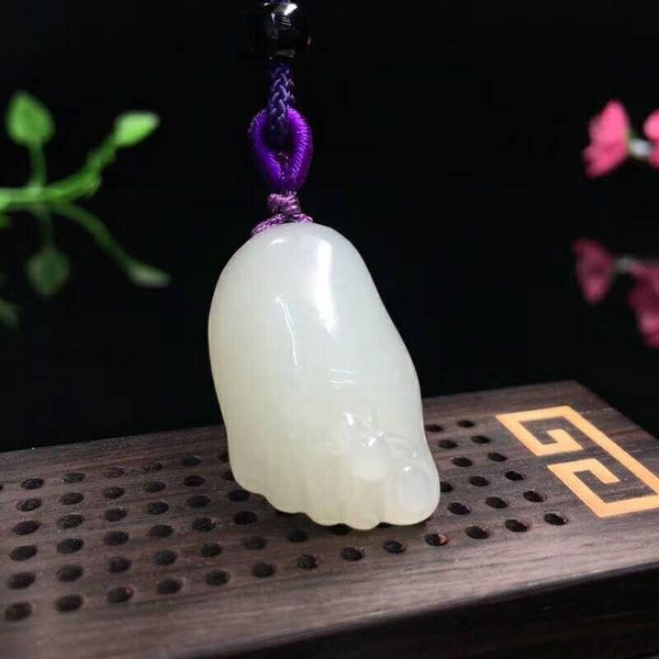 

lockets h86#and hetian jade "contentment changle" pendant, Silver