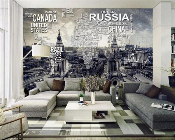 Wallpapers Benutzerdefinierte 3D-PO-Tapete Einfache Retro-Stil Weltlandschaft Frankreich Stadtansicht Wohnzimmer Schlafzimmer Hintergrund Wandgemälde Wallpape