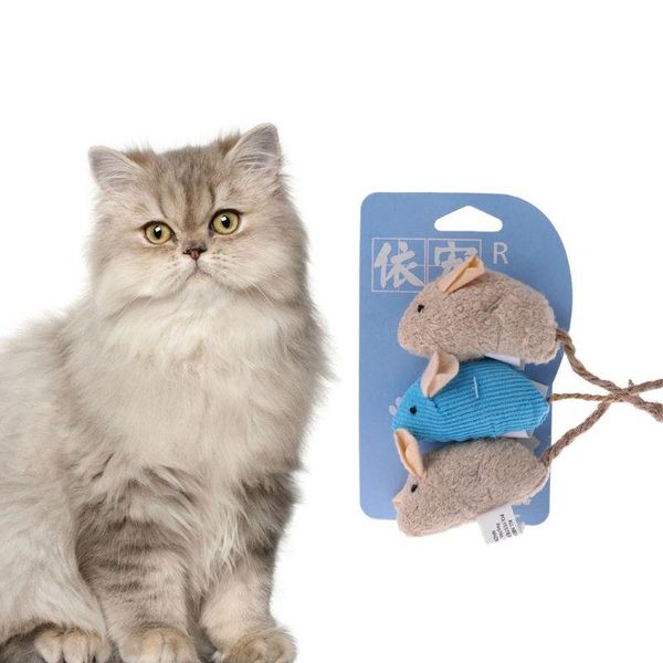 

cat toys 3pcs/set rat shape catnip toy pet kitten scratching plush mouse playing